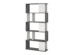 Estante Arg, Estante de escritório, Estante, Biblioteca, 80x30 h175 cm, Cimento e Branco