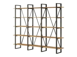 Estante Astoria Estilo Industrial Madeira e Metal 12 Prateleiras Carvalho Antracite 180x220 cm