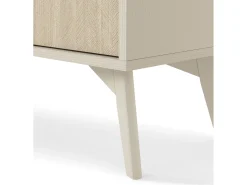 Estante: Bege areia / Espinha de peixe scandi, pés madeira, 80 x 160 x 38cm