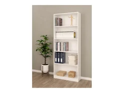 Estante Biblioteca Moderna Branca Fosca 201x80x28 cm