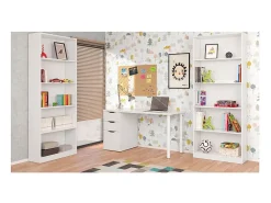 Estante Biblioteca Moderna Branca Fosca 201x80x28 cm