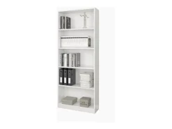Estante Biblioteca Moderna Branca Fosca 201x80x28 cm