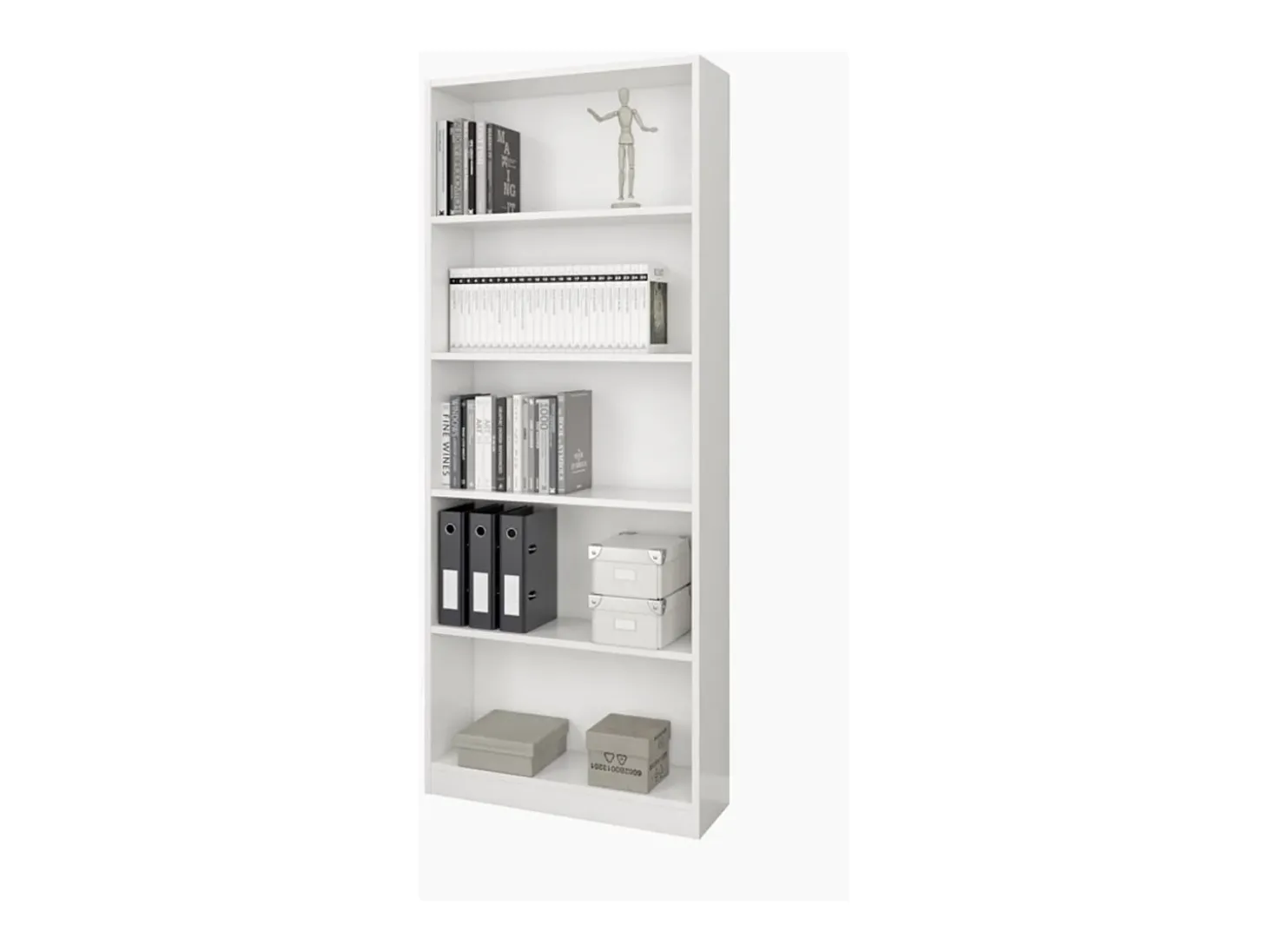 Estante Biblioteca Moderna Branca Fosca 201x80x28 cm