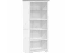 Estante BODO 5 prateleiras 82x40x173 cm pinho maciço branco PT739019