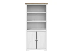 Estante BODO 82x40x173 cm madeira pinho maciça branco/castanho PT652511