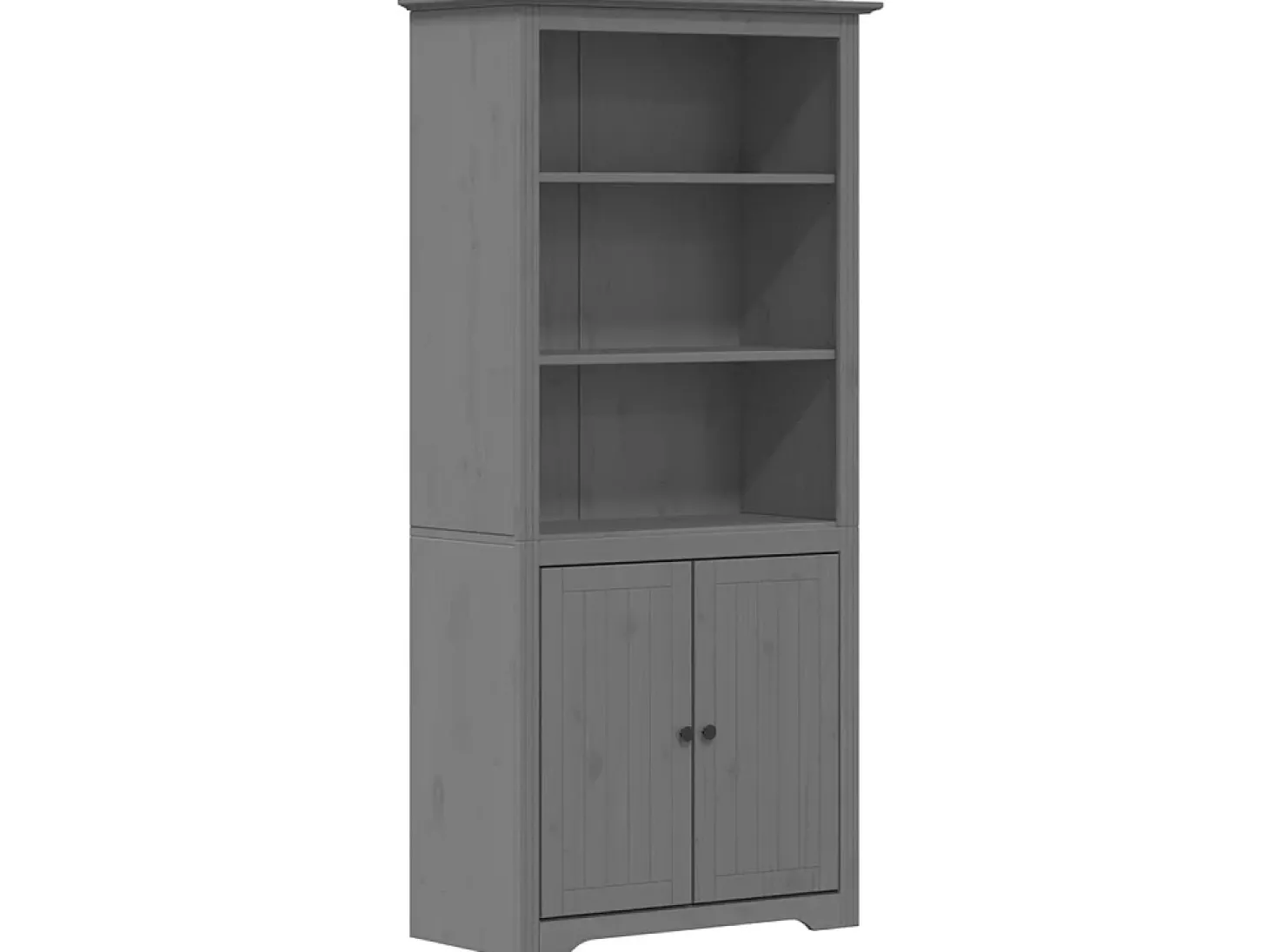 Estante BODO 82x40x173 cm madeira de pinho maciça cinzento PT263126