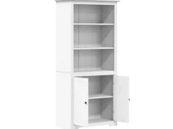 Estante BODO 82x40x173 cm madeira de pinho maciça branco PT464202