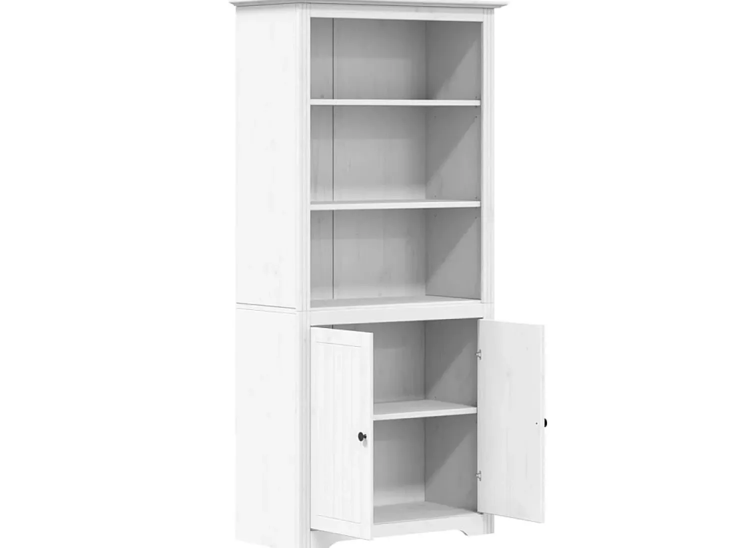 Estante BODO 82x40x173 cm madeira de pinho maciça branco PT464202
