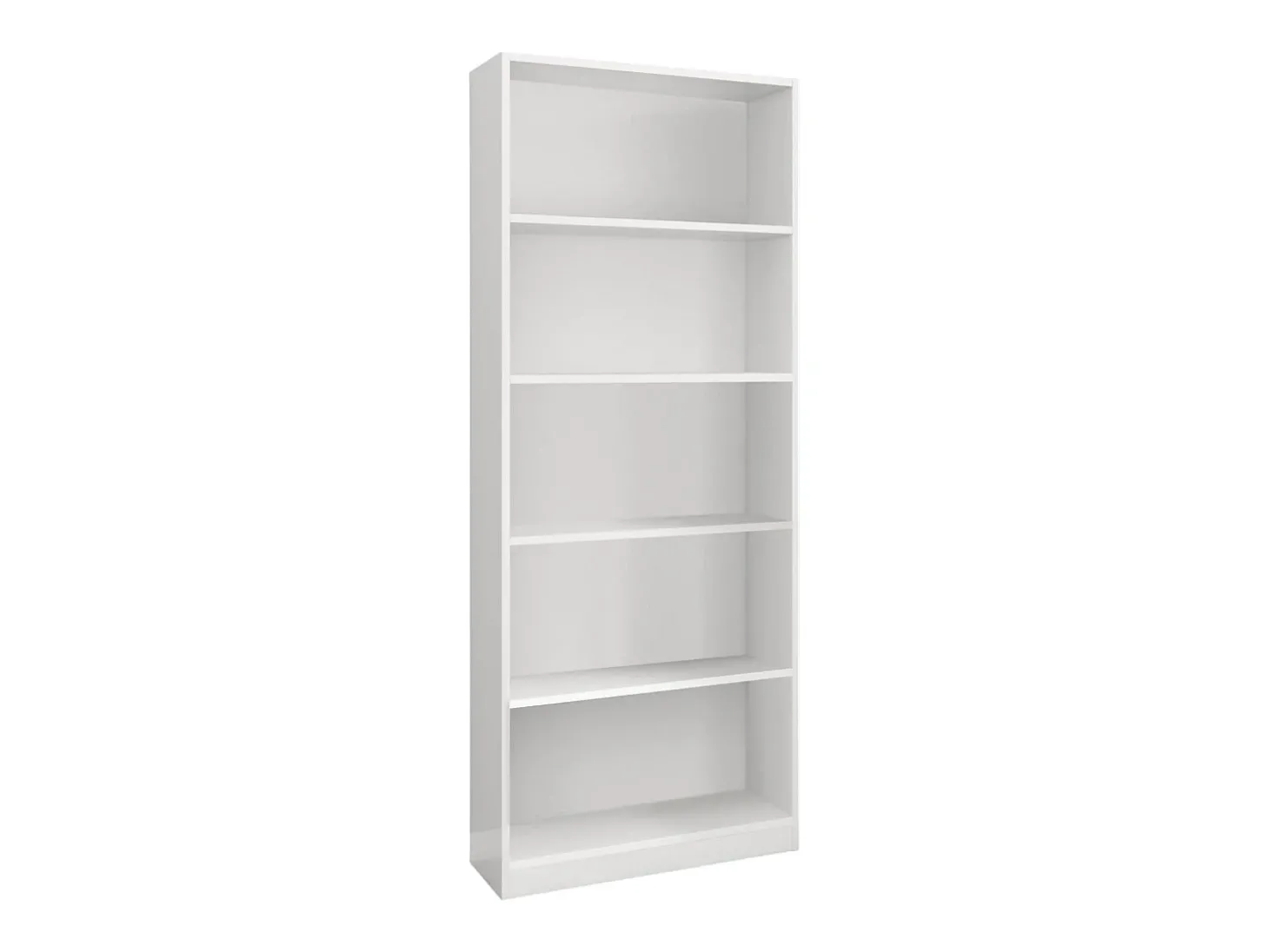 Estante Boston, Estante linear com 4 prateleiras, Estante de escritório ou quarto, Estante moderna, 80x28h201 cm, Branco