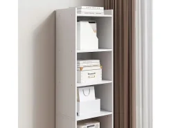 ESTANTE BRANCA DE PÉ PARA LIVROS PRATELEIRAS ALTAS COLUNA ESCANDINAVA ARMÁRIO LOFT