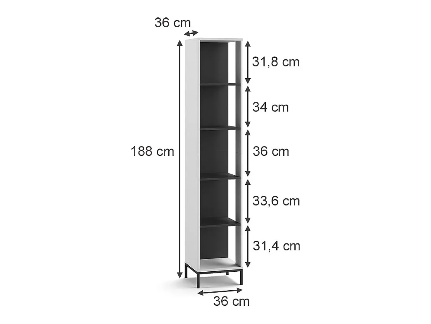 Estante branco 36x36x188 eliza