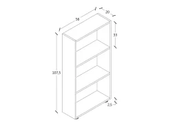 Estante Bulas Antracite A. 108 x L. 56 x P. 20 cm