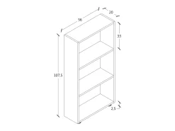 Estante Bulas Antracite A. 108 x L. 56 x P. 20 cm