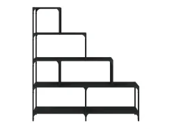 Estante c/ 4 degraus 139x33,5x149 cm derivados madeira preto PT824202