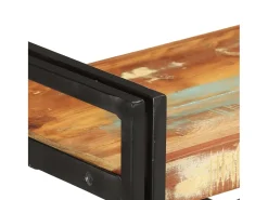Estante c/ 3 prateleiras 140x30x80cm madeira recuperada maciça PT228559