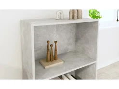 Estante c 2 prateleiras 60x30x76,5cm contrap. cinzento cimento