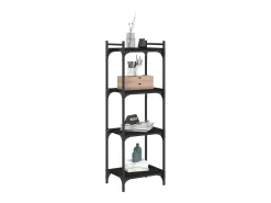 Estante c/ 4 prateleiras 40x30x120cm derivados de madeira preto PT446298
