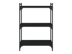 Estante c/ 3 prateleiras 60x30x86 cm derivados de madeira preto PT180723