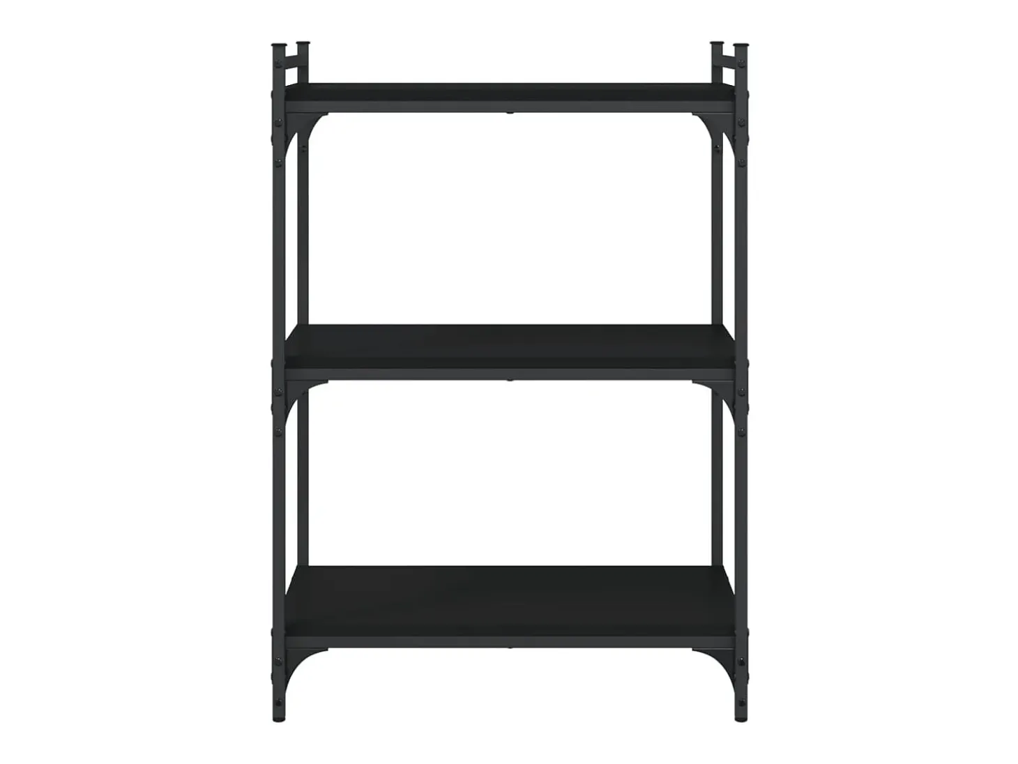 Estante c/ 3 prateleiras 60x30x86 cm derivados de madeira preto PT180723