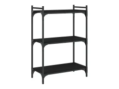 Estante c/ 3 prateleiras 60x30x86 cm derivados de madeira preto PT180723