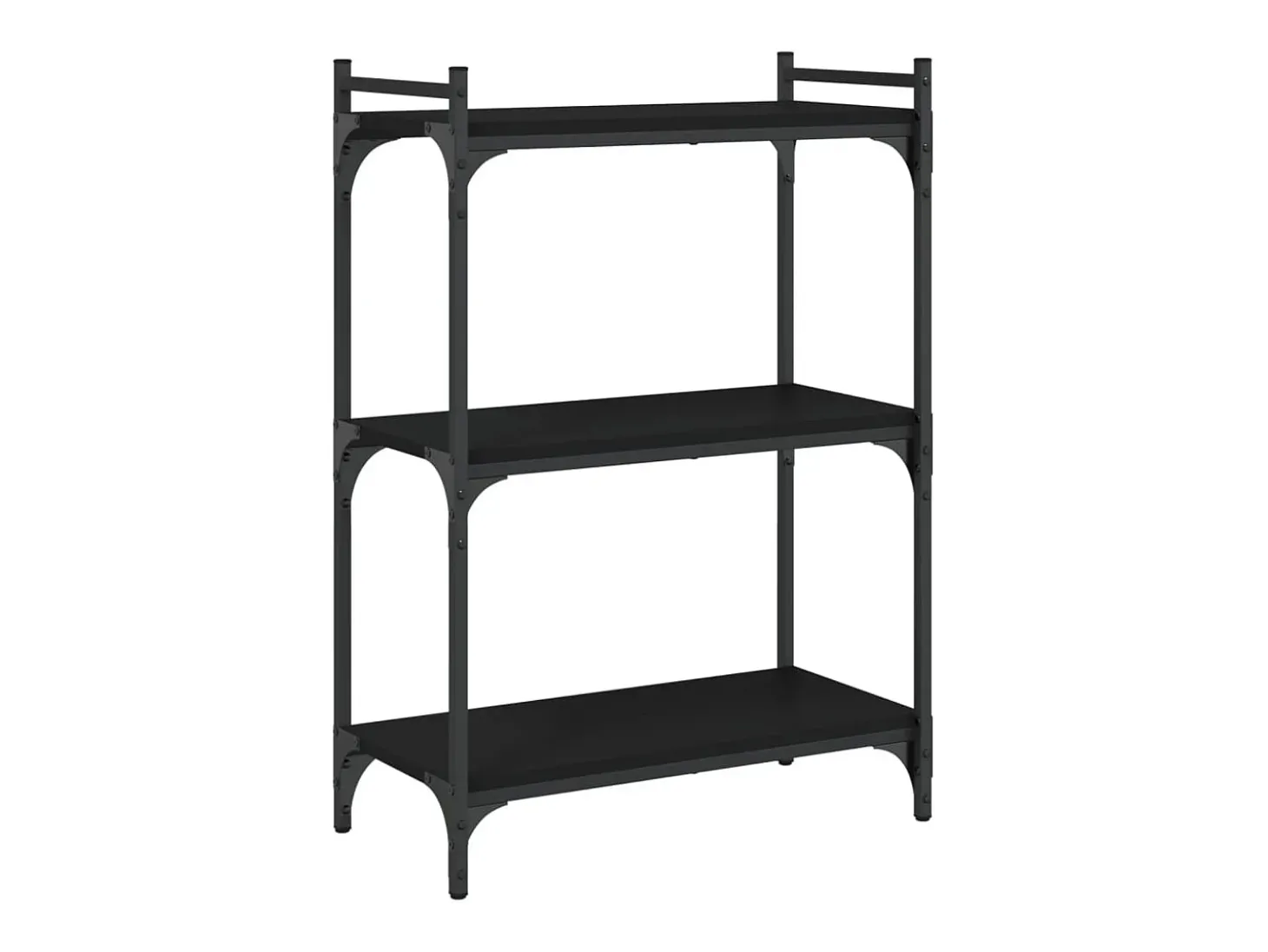 Estante c/ 3 prateleiras 60x30x86 cm derivados de madeira preto PT180723