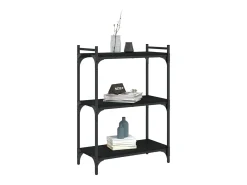 Estante c/ 3 prateleiras 60x30x86 cm derivados de madeira preto PT180723