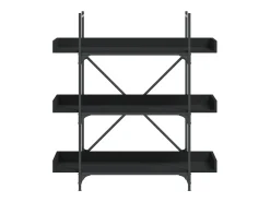 Estante c/ 3 prateleiras 100x33x108,5cm derivados madeira preto PT550446