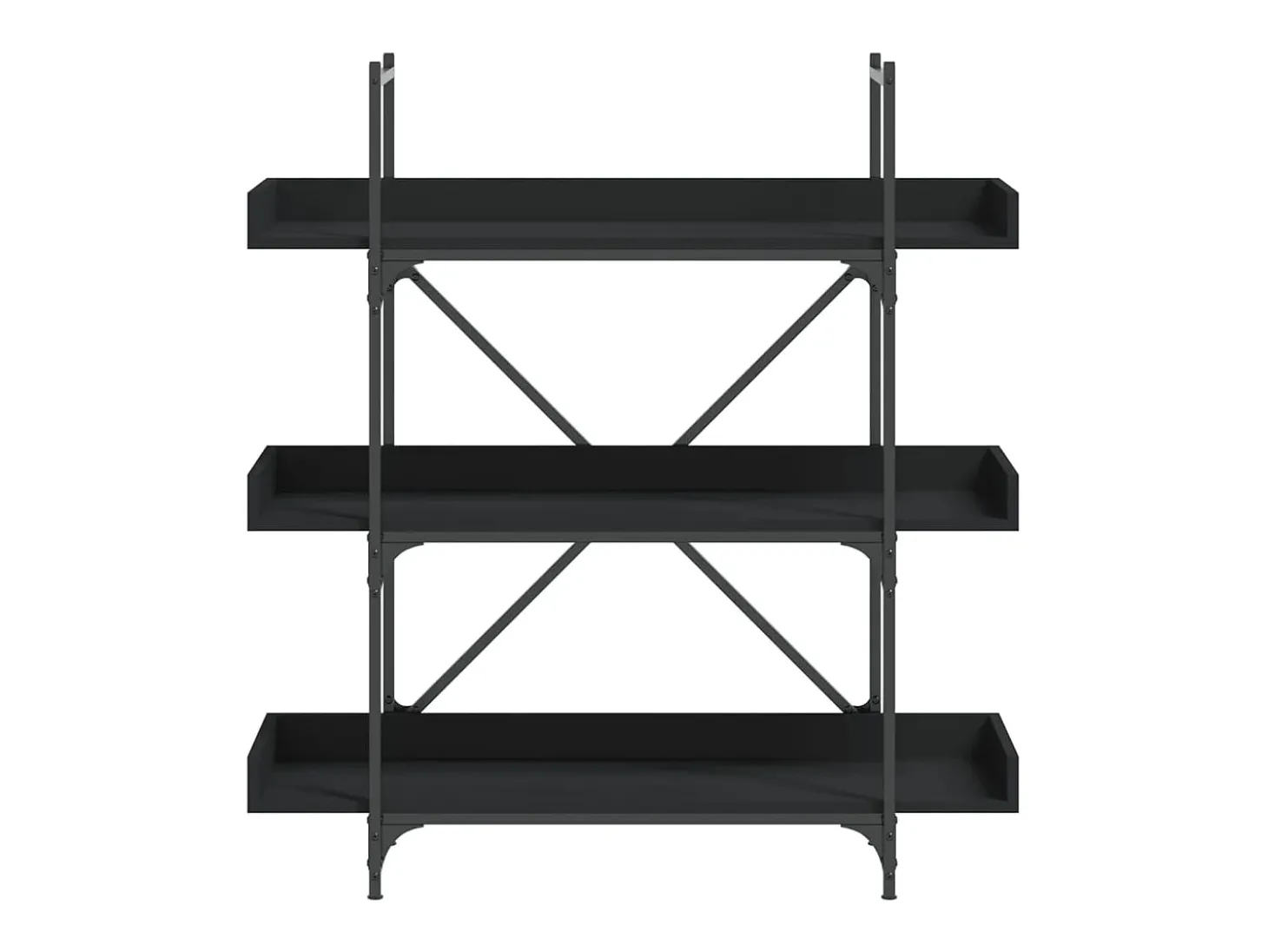 Estante c/ 3 prateleiras 100x33x108,5cm derivados madeira preto PT550446