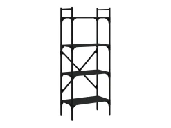 Estante c/ 4 prateleiras 56x31,5x138,5 cm deriv. madeira preto PT560661
