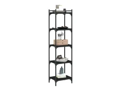 Estante c/ 5 prateleiras 40x30x86 cm derivados de madeira preto PT950289