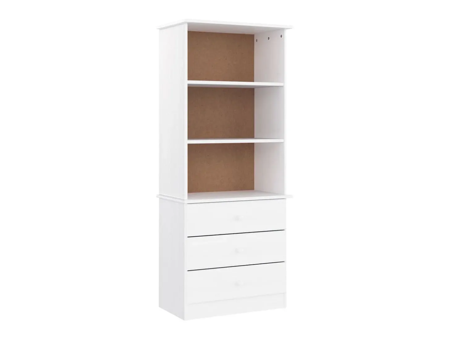 Estante c/ gavetas ALTA 60x35x142 cm pinho maciço branco PT454012