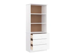Estante c/ gavetas ALTA 60x35x142 cm pinho maciço branco PT454012