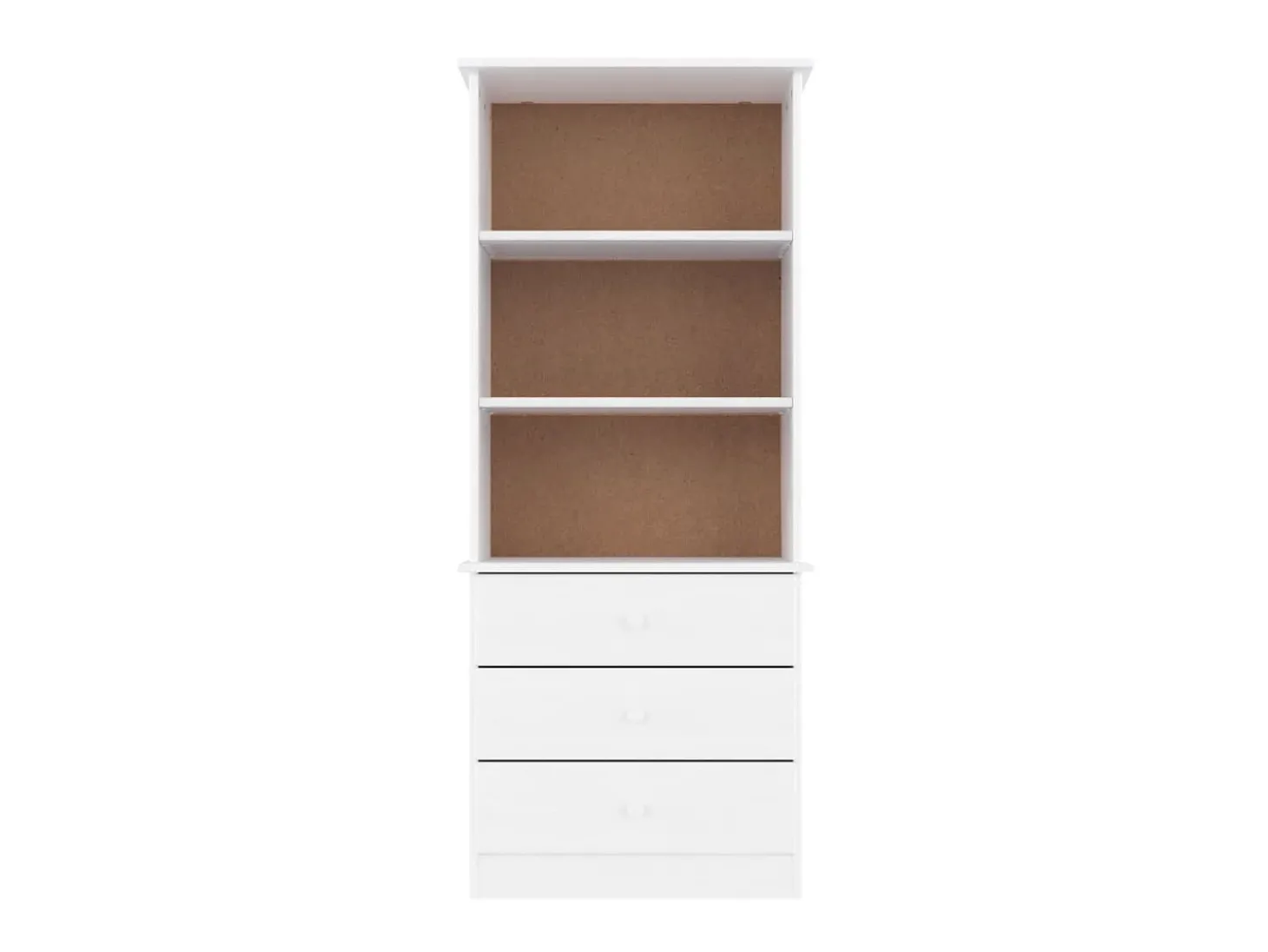 Estante c/ gavetas ALTA 60x35x142 cm pinho maciço branco PT454012