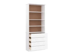 Estante c/ gavetas ALTA 77x35x186,5 cm pinho maciço branco PT993911