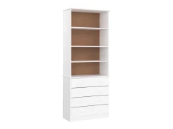 Estante c/ gavetas ALTA 77x35x186,5 cm pinho maciço branco PT993911