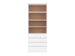Estante c/ gavetas ALTA 77x35x186,5 cm pinho maciço branco PT993911