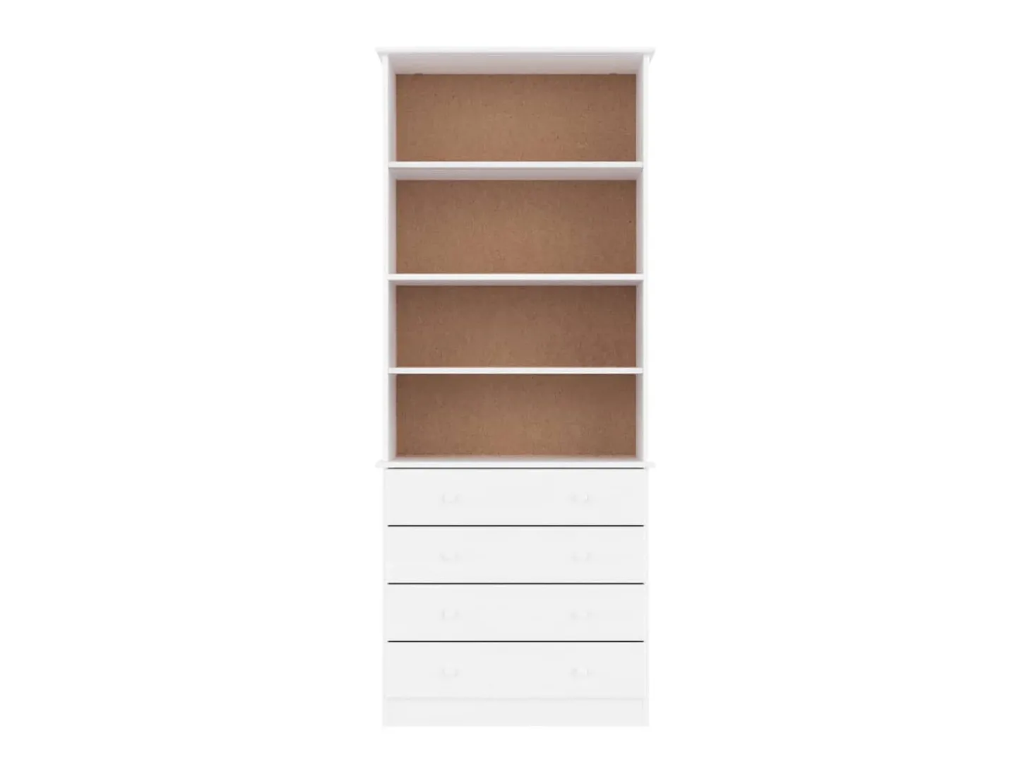 Estante c/ gavetas ALTA 77x35x186,5 cm pinho maciço branco PT993911