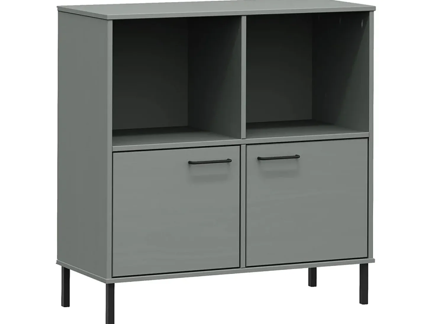 Estante c/ pernas metal 90x35x90,5 cm madeira maciça OSLO cinza PT952917