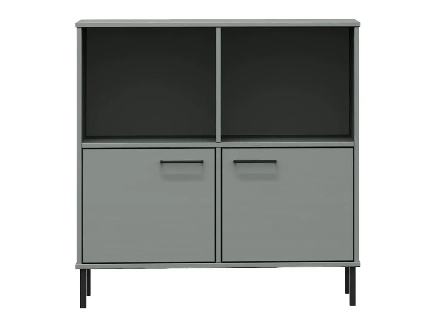 Estante c/ pernas metal 90x35x90,5 cm madeira maciça OSLO cinza PT952917