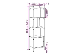 Estante c/ porta 44,5x30x154,5 cm deriv. madeira cinza sonoma