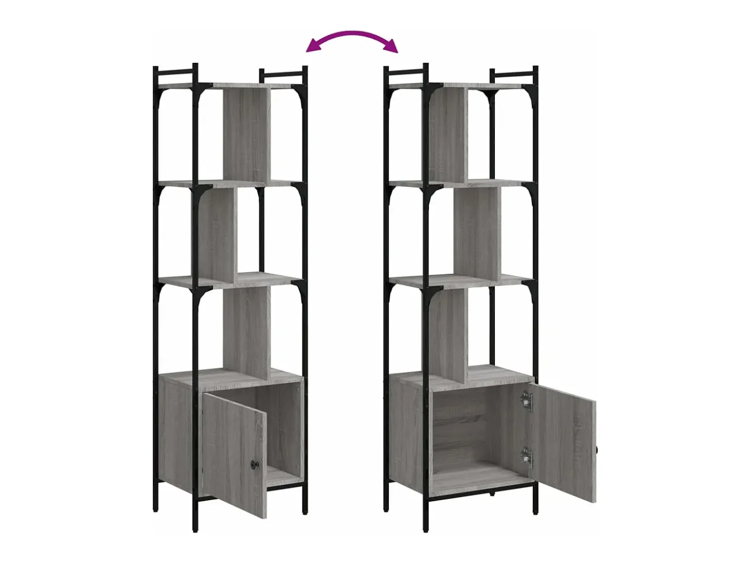 Estante c/ porta 44,5x30x154,5 cm deriv. madeira cinza sonoma
