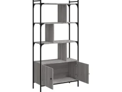 Estante c/ portas 76,5x30x154,5 cm deriv. madeira cinza sonoma PT390414