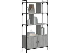 Estante c/ portas 76,5x30x154,5 cm deriv. madeira cinza sonoma PT390414