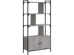 Estante c/ portas 76,5x30x154,5 cm deriv. madeira cinza sonoma PT390414