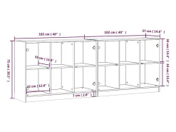 Estante c/ portas 204x37x75 cm derivados de madeira branco