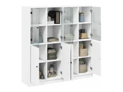 Estante c/ portas 136x37x142 cm derivados de madeira branco