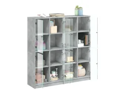Estante c/ portas 136x37x142 cm derivados madeira cinza cimento PT707234