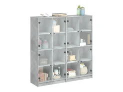 Estante c/ portas 136x37x142 cm derivados madeira cinza cimento PT707234