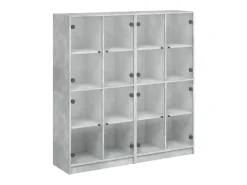 Estante c/ portas 136x37x142 cm derivados madeira cinza cimento PT707234