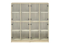 Estante c/ portas 136x37x142 cm deriv. madeira carvalho sonoma